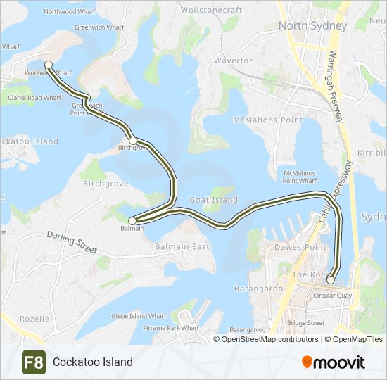 F8 ferry Line Map