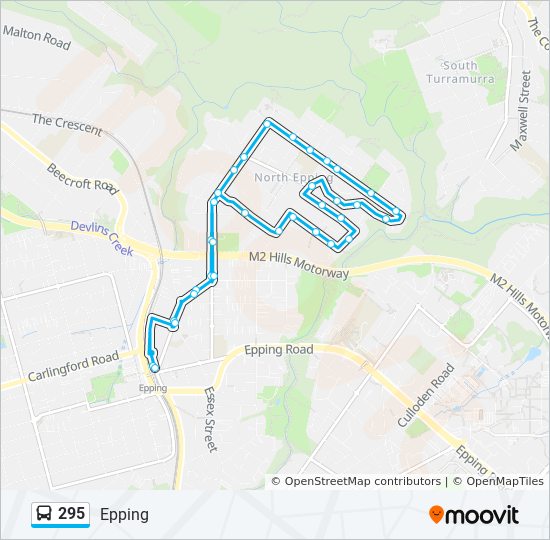 295 bus Line Map