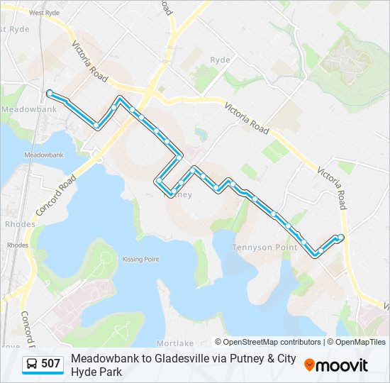 507 bus Line Map