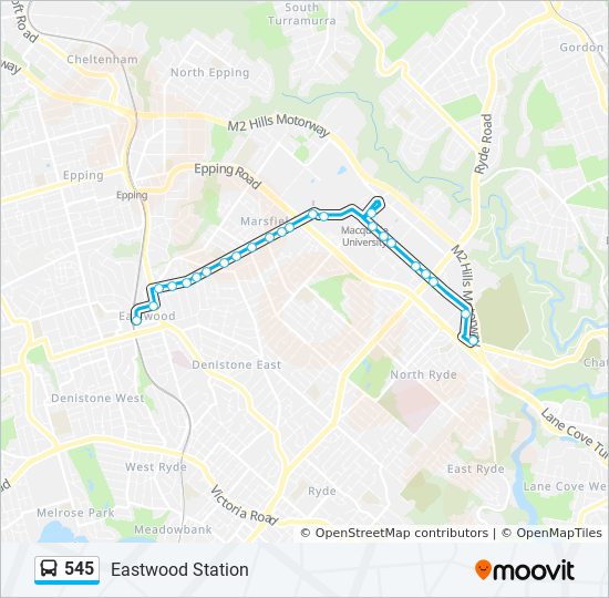 545 bus Line Map