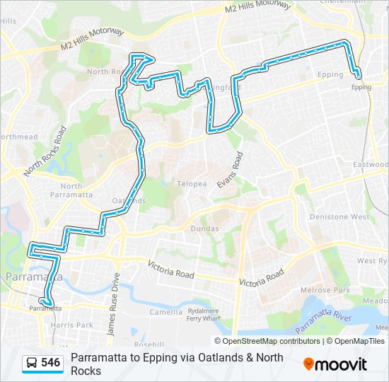 546 Route: Schedules, Stops & Maps - Parramatta (Updated)