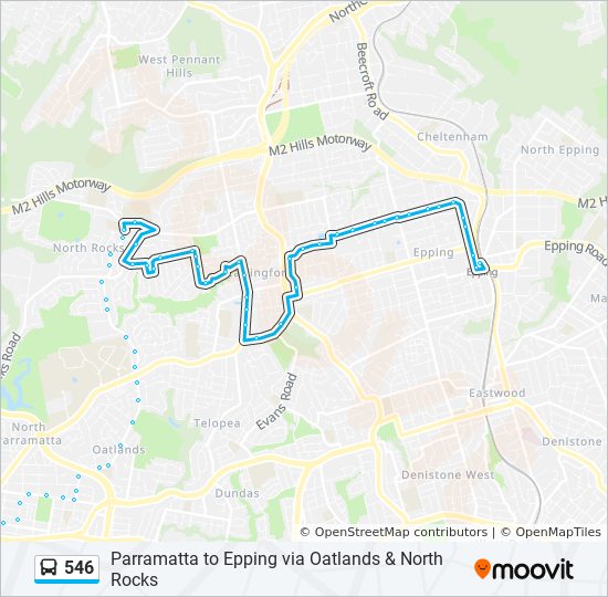 546 bus Line Map