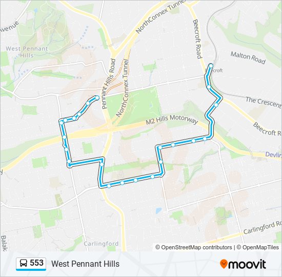 553 Route Schedules Stops Maps West Pennant Hills Updated 553-route-schedules-stops-maps-west-pennant-hills-updated