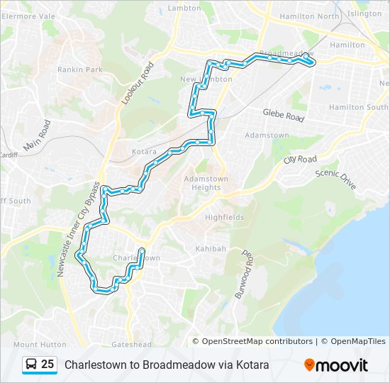 25 Route: Schedules, Stops & Maps - Broadmeadow Station (updated)