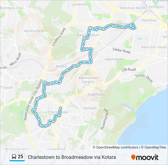 25 bus Line Map