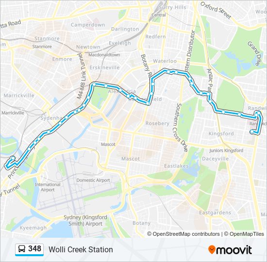 348 Route: Schedules, Stops & Maps - Wolli Creek Station (Updated)