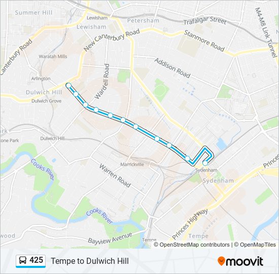 425 bus Line Map