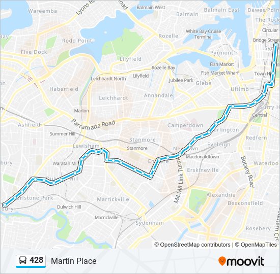 428 Route: Schedules, Stops & Maps - Martin Place (Updated)