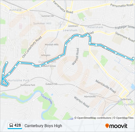 428 bus Line Map