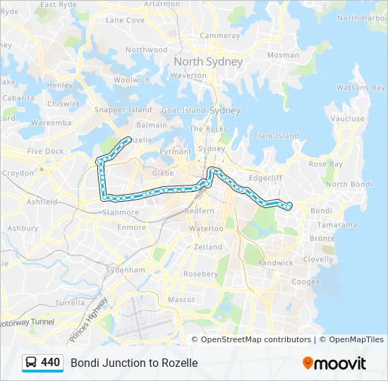 Bus 440 Route Map 440 Route: Schedules, Stops & Maps - Grafton Street Bondi Jct (Updated)