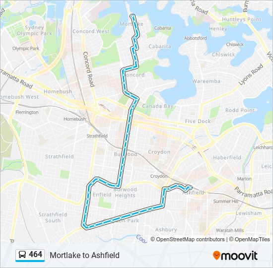 464 bus Line Map