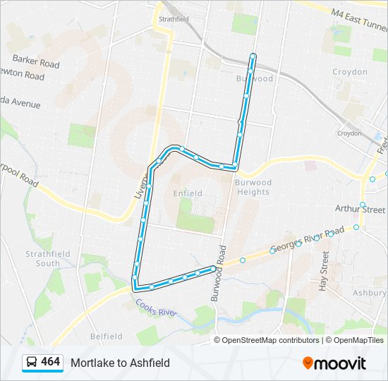 Mapa de 464 de autobús
