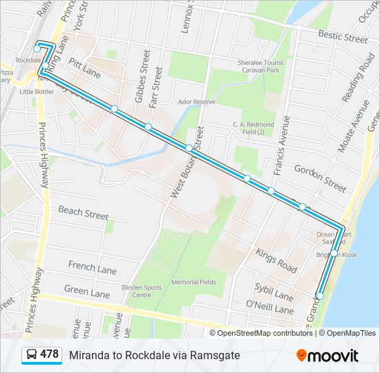 478 bus Line Map