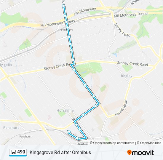 490 bus Line Map