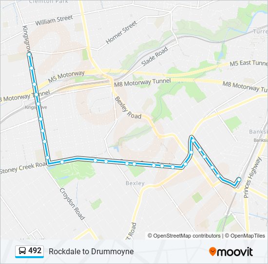 492 bus Line Map