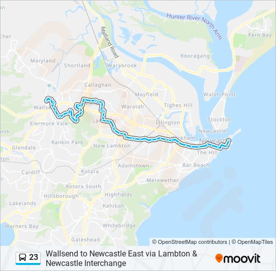 23 bus Line Map