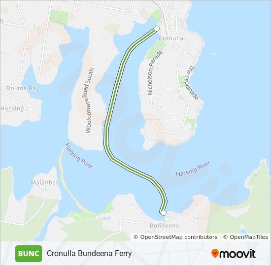BUNC ferry Line Map