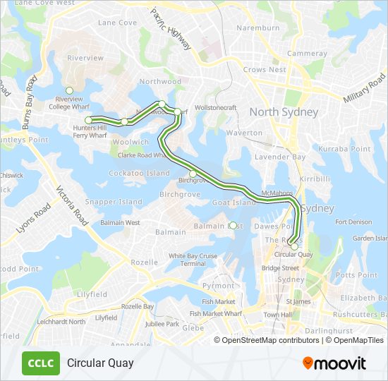 CCLC ferry Line Map