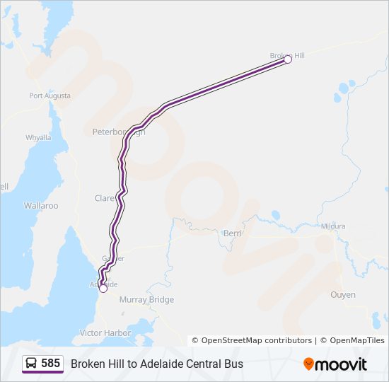 585 Route: Schedules, Stops & Maps - Adelaide Central Bus Station (updated)