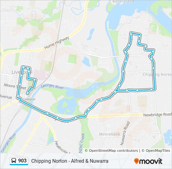 Bus 903 Route Map 903 Route: Schedules, Stops & Maps - Chipping Norton - Alfred & Nuwarra  (Updated)