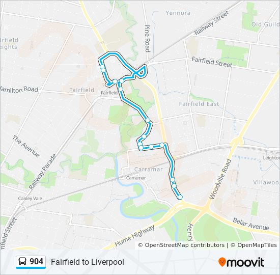 Bus 904 Route Map 904 Route: Schedules, Stops & Maps - Carramar - Hume Hwy & The Horsley D  (Updated)