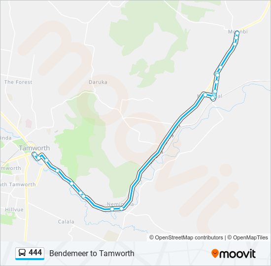 444 Route Schedules, Stops & Maps Bendemeer (Updated)