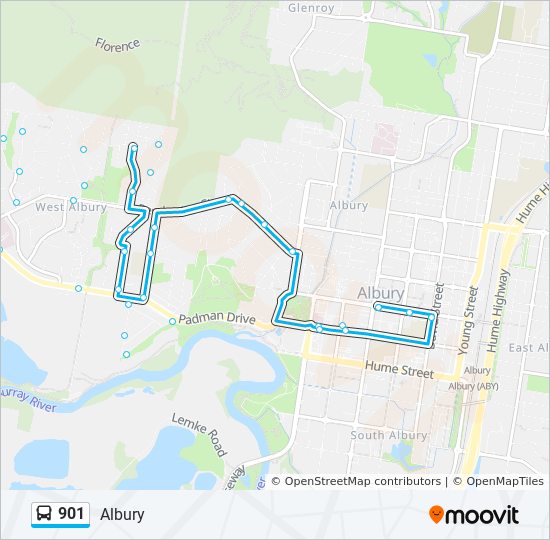 901 Route: Schedules, Stops & Maps - Albury (Updated)