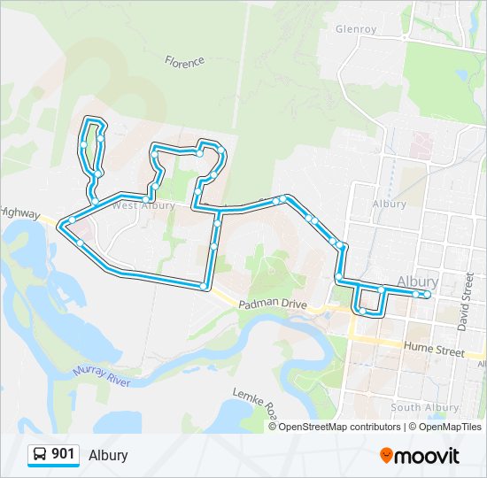 901 Route: Schedules, Stops & Maps - Albury (Updated)