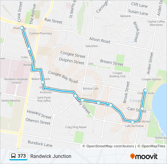 373 Route: Schedules, Stops & Maps - Randwick Junction (Updated)