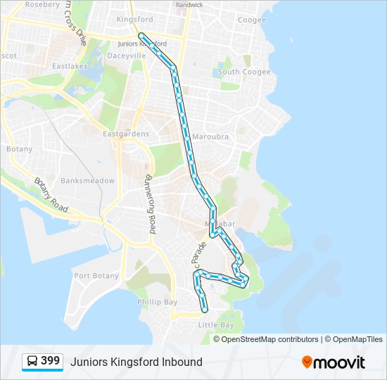 399 Route: Schedules, Stops & Maps - Juniors Kingsford Inbound (Updated)