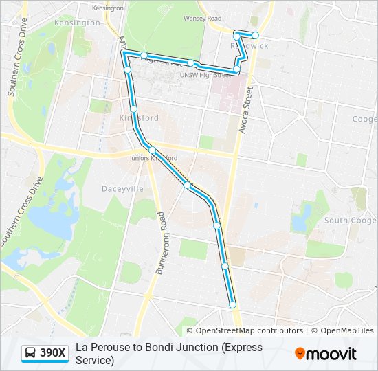 390X bus Line Map