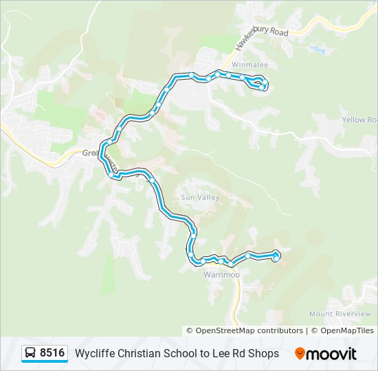 Mapa de 8516 de autobús