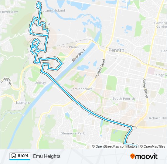 Mapa de 8524 de autobús