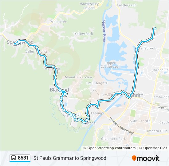 8531 bus Line Map