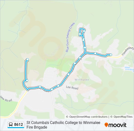 8612 bus Line Map