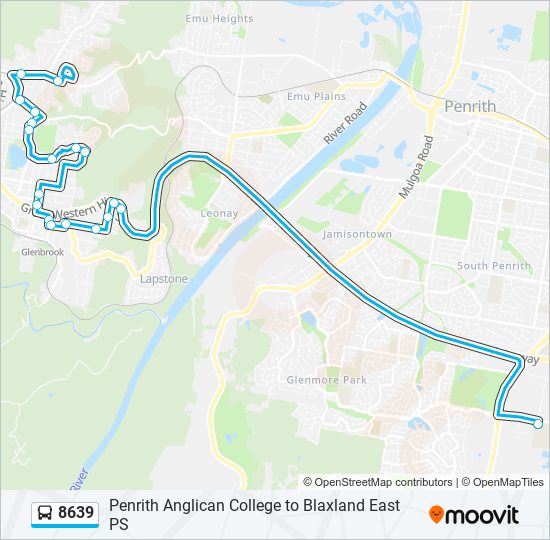 Mapa de 8639 de autobús