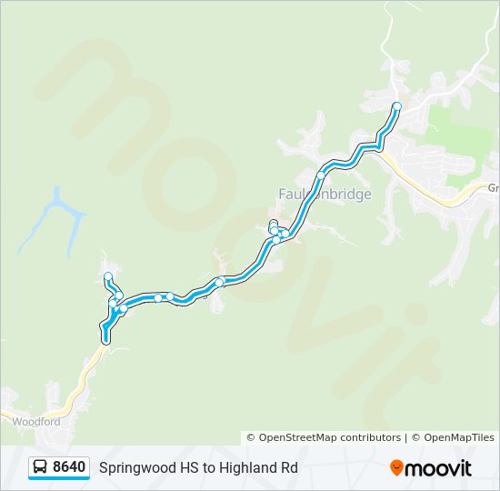 8640 bus Line Map