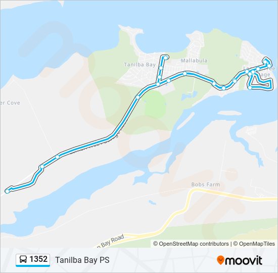 1352 bus Line Map