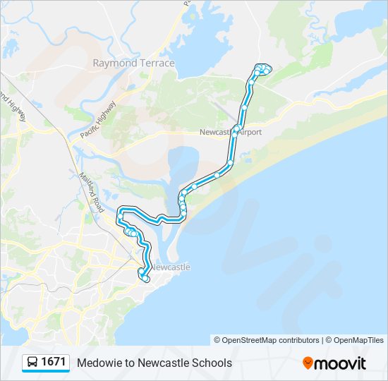 1671 bus Line Map