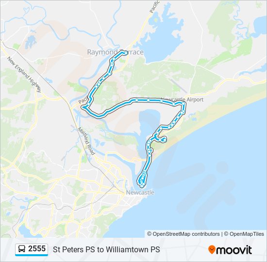 Mapa de 2555 de autobús