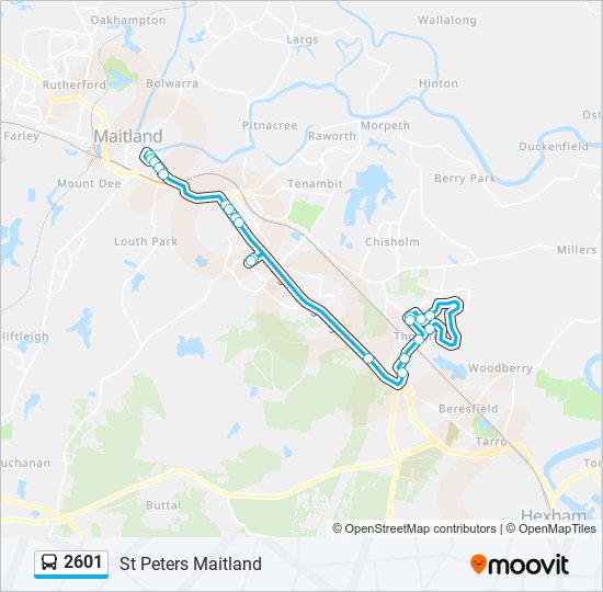 Mapa de 2601 de autobús