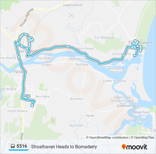 s516 Route Schedules, Stops & Maps Shoalhaven Heads (Updated)