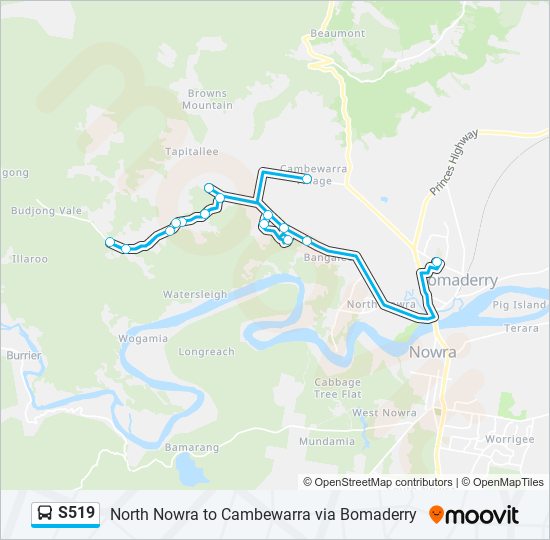 S519 bus Line Map