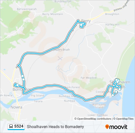 S524 bus Line Map
