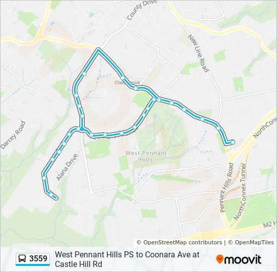 West Pennant Hills Map 3559 Route: Schedules, Stops & Maps - West Pennant Hills (Updated)