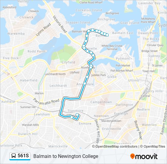 561S bus Line Map