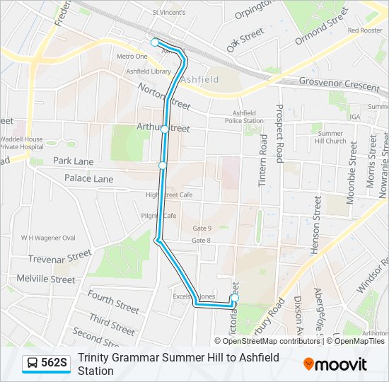562S bus Line Map