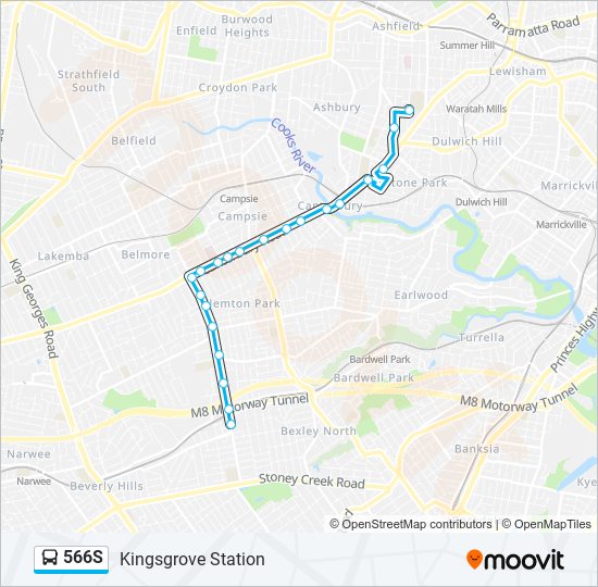 566S bus Line Map