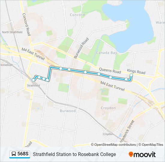 568S bus Line Map