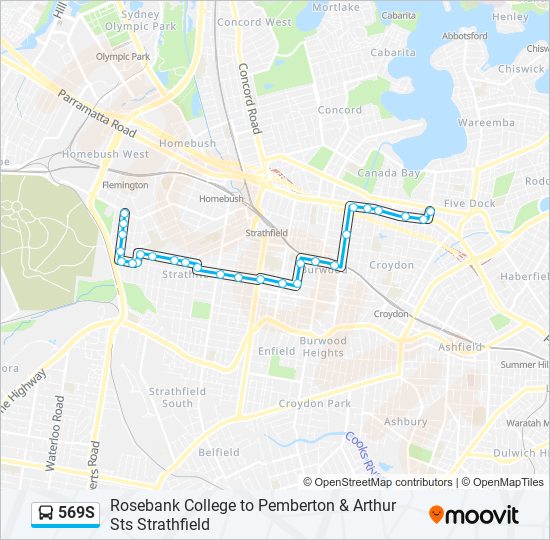 569S bus Line Map